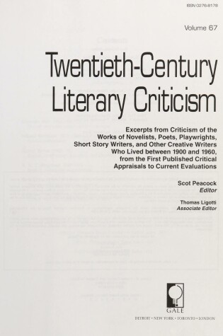 Cover of Twentieth-Century Literary Criticism