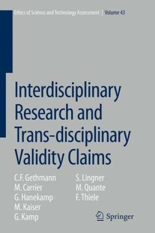 Cover of Interdisciplinary Research and Trans-disciplinary Validity Claims