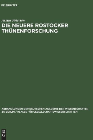 Cover of Die Neuere Rostocker Thünenforschung