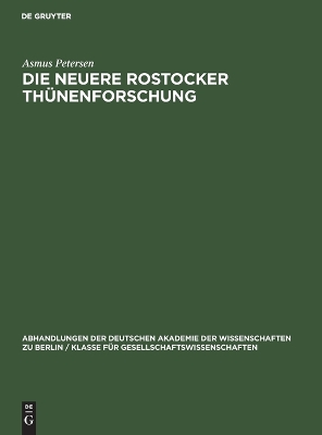 Book cover for Die Neuere Rostocker Thünenforschung