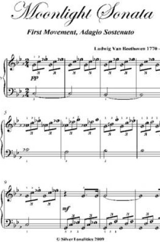 Cover of Moonlight Sonata 1st Mvt Beethoven Easy Elementary Piano Sheet Music