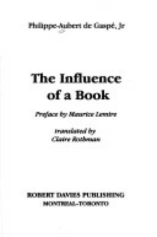 Cover of Influence of a Book