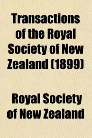 Cover of Transactions of the Royal Society of New Zealand (Volume 31)