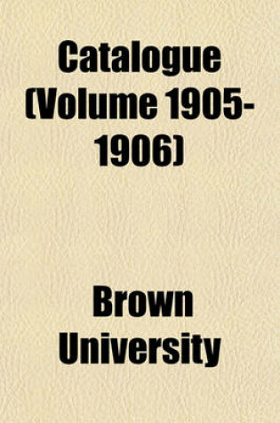 Cover of Catalogue (Volume 1905-1906)