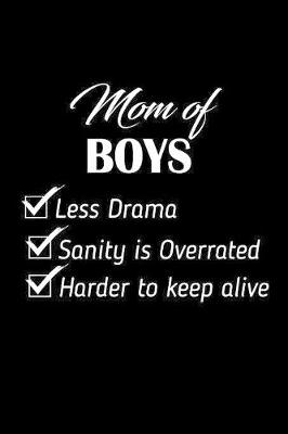 Book cover for Mom Of Boys Less Drama Sanity is Overrated Harder to Keep Alive