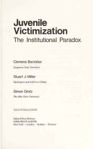 Book cover for Juvenile Victimization