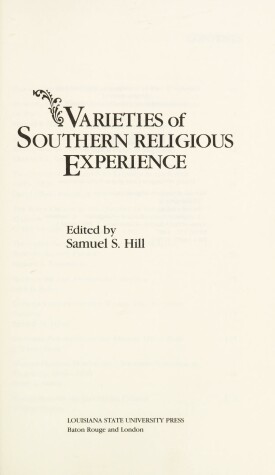 Book cover for Varieties of Southern Religious Experience