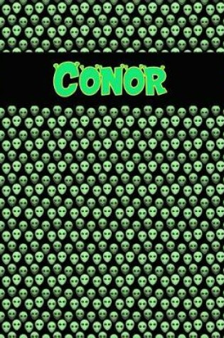 Cover of 120 Page Handwriting Practice Book with Green Alien Cover Conor