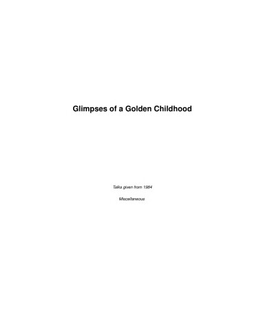Book cover for Glimpses of a Golden Childhood