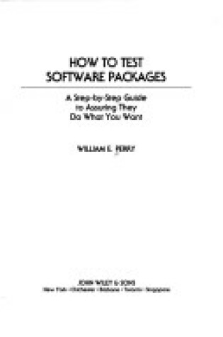 Cover of How to Test Software Packages