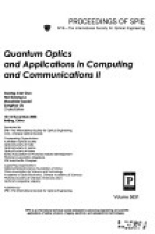 Cover of Quantum Optics and Applications in Computing and Communications II