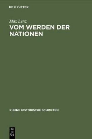 Cover of Vom Werden Der Nationen