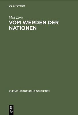 Book cover for Vom Werden Der Nationen