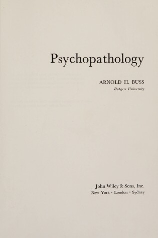 Cover of Psychopathology