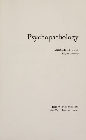 Book cover for Psychopathology