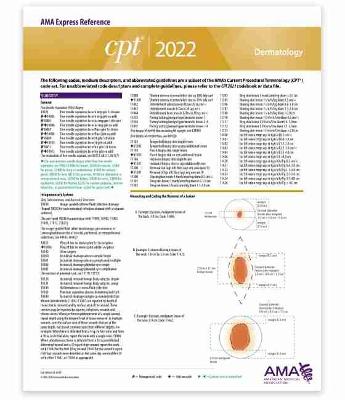 Book cover for CPT Express Reference Coding Card 2022: Dermatology
