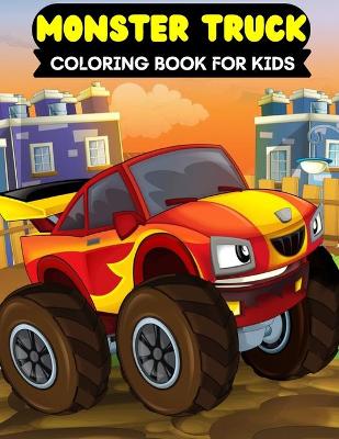 Book cover for Monster truck coloring book for kids