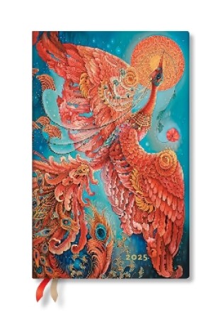 Cover of Firebird (Birds of Happiness) Maxi 12-month Horizontal Softcover Flexi Dayplanner 2025 (Elastic Band Closure)
