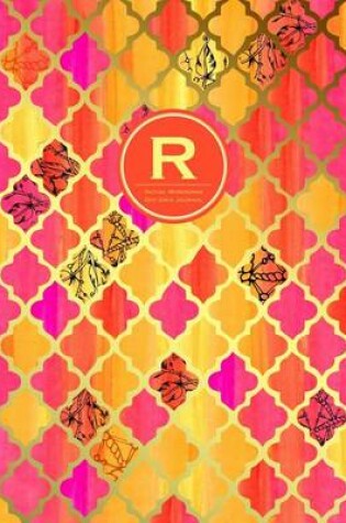 Cover of R Initial Monogram Journal - Dot Grid, Moroccan Orange Pink