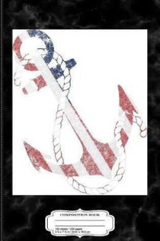 Cover of Vintage Patriotic USA Flag Anchor Composition Notebook