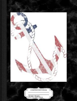 Book cover for Vintage Patriotic USA Flag Anchor Composition Notebook