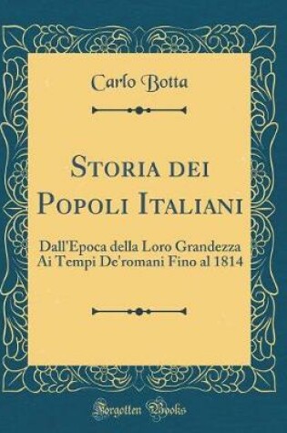 Cover of Storia Dei Popoli Italiani