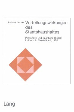 Cover of Verteilungswirkungen Des Staatshaushaltes