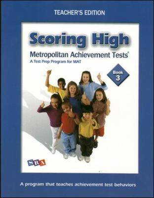 Book cover for Scoring High on the MAT 8, Teacher Edition with Poster, Grade 3