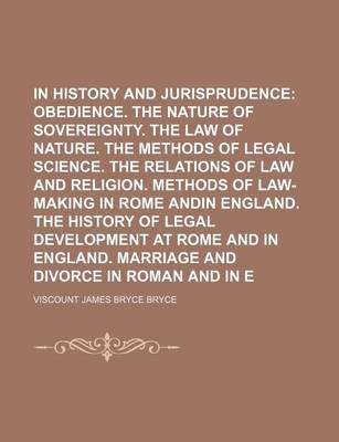 Book cover for Studies in History and Jurisprudence Volume 2; Obedience. the Nature of Sovereignty. the Law of Nature. the Methods of Legal Science. the Relations of Law and Religion. Methods of Law-Making in Rome Andin England. the History of Legal Development at Rome