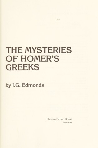 Cover of Mysteries of Homer's