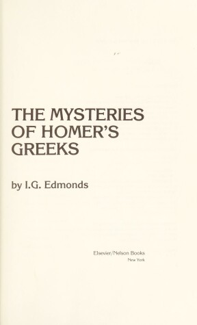 Book cover for Mysteries of Homer's