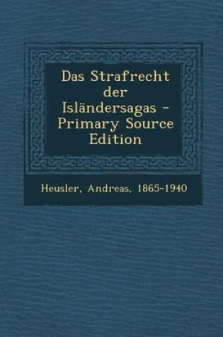 Cover of Das Strafrecht Der Islandersagas