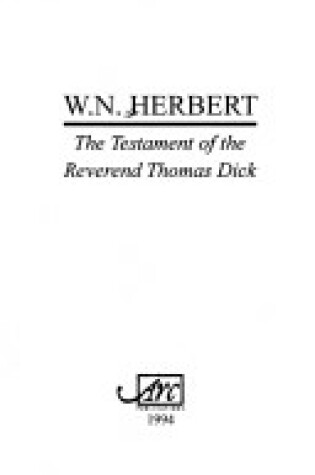 Cover of The Testament of the Reverend Thomas Dick