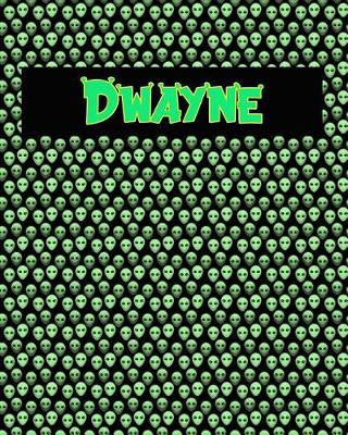 Book cover for 120 Page Handwriting Practice Book with Green Alien Cover Dwayne