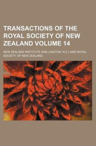 Cover of Transactions of the Royal Society of New Zealand Volume 14