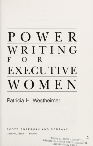 Book cover for Power Writing for Executive Women