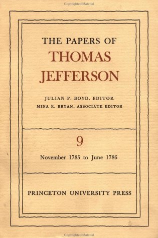 Cover of The Papers of Thomas Jefferson, Volume 9