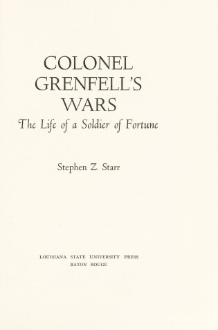 Cover of Colonel Grenfell's Wars