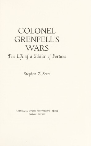 Book cover for Colonel Grenfell's Wars