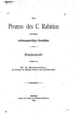 Cover of Der Prozess des C. Rabirius