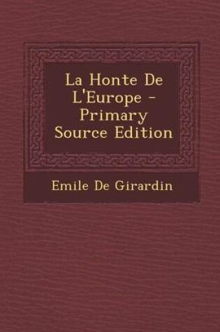 Cover of La Honte de L'Europe