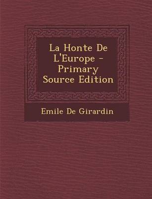 Book cover for La Honte de L'Europe