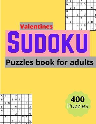 Book cover for Valentines sudoku puzzles book for adults