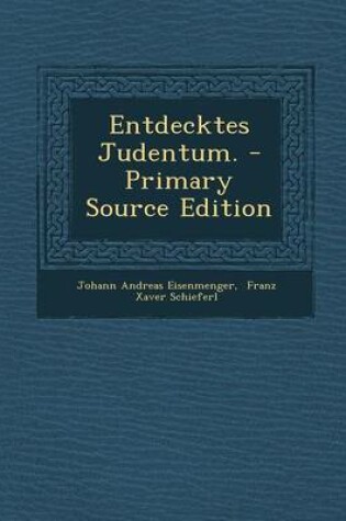 Cover of Entdecktes Judentum.