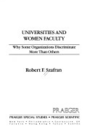 Cover of Universities and Women Faculty