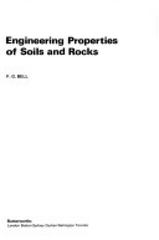 Cover of Engineering Properties of Soils and Rocks