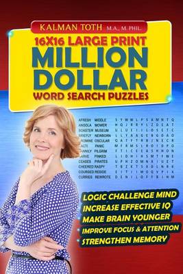 Book cover for 16x16 Large Print Million Dollar Word Search Puzzles