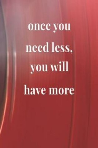 Cover of Once You Need Less You Will Have More