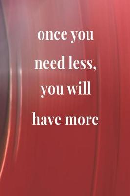 Book cover for Once You Need Less You Will Have More