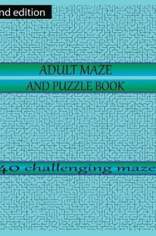 Cover of ADULT MAZE AND PUZZLE BOOK 40 challenging maze 2nd edition